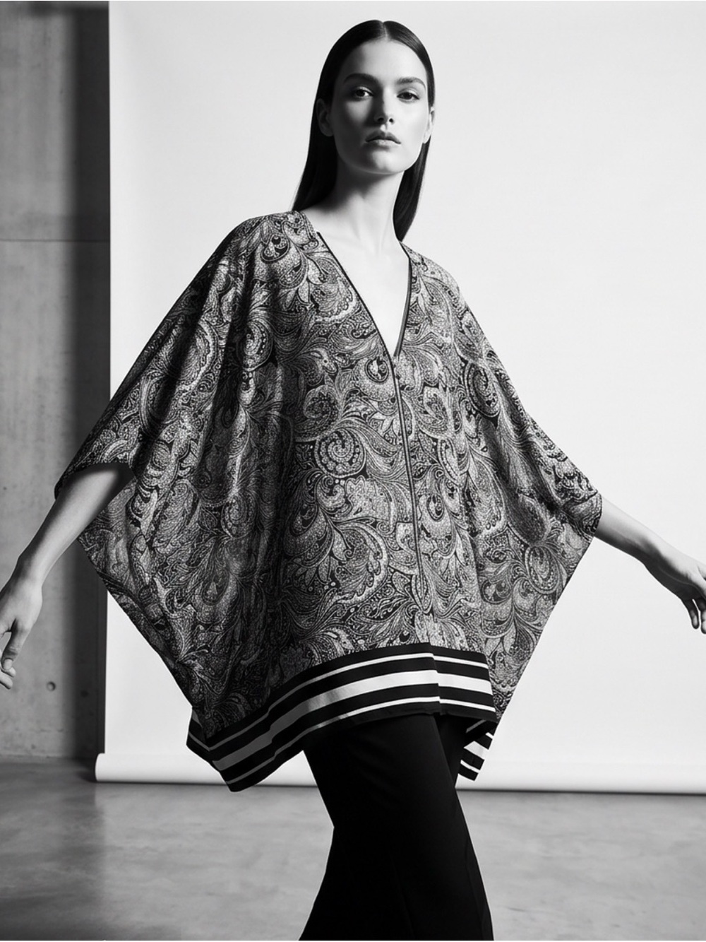 Michael Kors Bat Wing Paisley Top